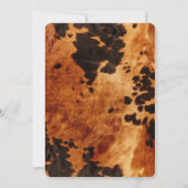 Brawn Black Cowhide Gold Glitzer 21. Geburtstag Einladung (Rückseite)