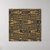 Brawn Black Leopard Moderner Abstrakter Wave Circl Leinwanddruck (Vorderseite)