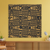 Brawn Black Leopard Moderner Abstrakter Wave Circl Leinwanddruck (Insitu (Wohnzimmer))