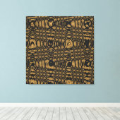 Brawn Black Leopard Moderner Abstrakter Wave Circl Leinwanddruck (Insitu (Holzboden))