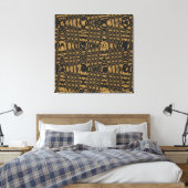 Brawn Black Leopard Moderner Abstrakter Wave Circl Leinwanddruck (Insitu (Schlafzimmer))