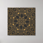 Brawn Black Leopard Print Moderne Circle Weave Leinwanddruck (Vorderseite)