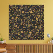 Brawn Black Leopard Print Moderne Circle Weave Leinwanddruck (Insitu (Wohnzimmer))