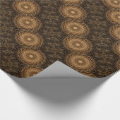 Brawn Black Spiral Wave Kaleidoskop Art Geschenkpapier (Ecke)