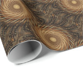 Brawn Black Spiral Wave Kaleidoskop Art Geschenkpapier (Rolleneckpunkt)