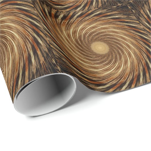 Brawn Black Spiral Wave Kaleidoskop Art Geschenkpapier (Rolleneckpunkt)