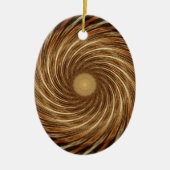 Brawn Black Spiral Wave Kaleidoskop Art Keramik Ornament (Vorne)