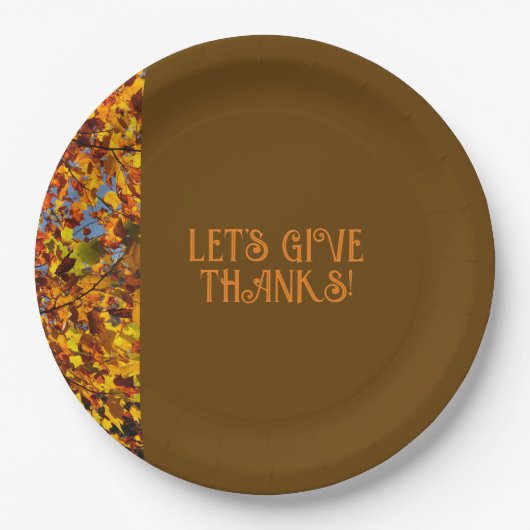 Brawn Blätter Familie Ansammlung glücklich dank Pappteller (Vorderseite)