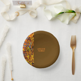 Brawn Blätter Glückwunsch Thanksgiving Danke Pappteller