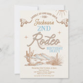 Brawn Blue Any Age Western Rodeo Geburtstag Einladung (Vorderseite)