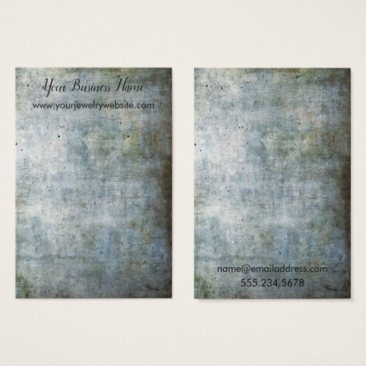 Brawn Blue Grunge Earring Holder Display Cards (Vorne & Hinten)