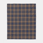 Brawn Blue Tartan Kariertes rustikales Muster Fleecedecke (Vorderseite)