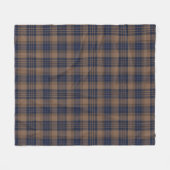 Brawn Blue Tartan Kariertes rustikales Muster Fleecedecke (Vorderseite (Horizontal))