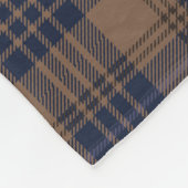 Brawn Blue Tartan Kariertes rustikales Muster Fleecedecke (Ecke)