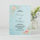 Brawn Blume Green Wedding Einladungen (Stehend Vorderseite)