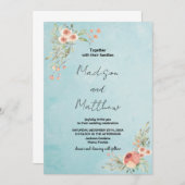 Brawn Blume Green Wedding Einladungen (Vorne/Hinten)