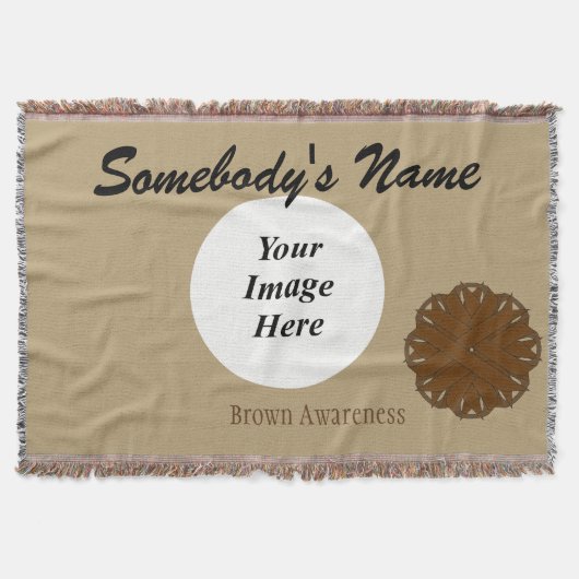 Brawn Blume Ribbon Template von Kenneth Yoncich Decke (Vorderseite)