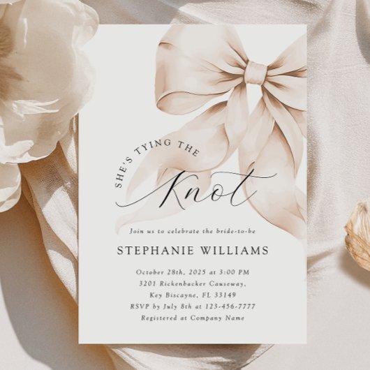 Brawn Bow Bridal Dusche Einladung