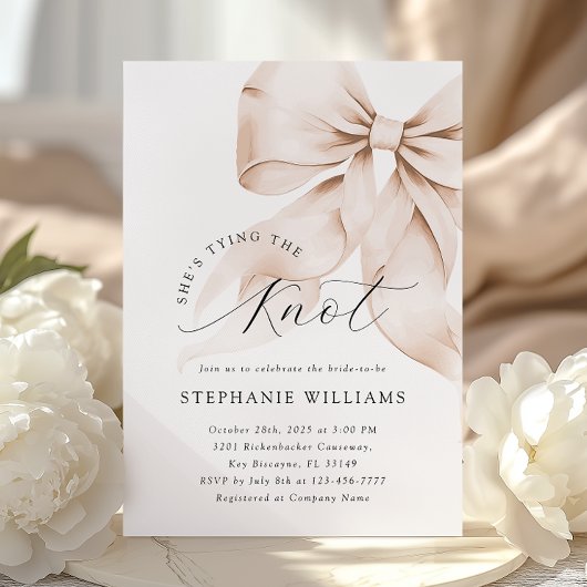 Brawn Bow Bridal Dusche Einladung