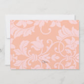 Brawn Bow Coral Damask Urlaub Einladung (Rückseite)