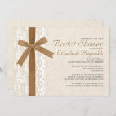 Brawn Bow & Lace Bridal Einladungen (Vorne/Hinten)