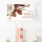 Brawn Burgundy Fall Liebe Blumenkohl Brautparty Banner (Insitu)