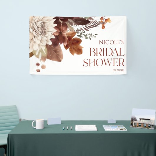 Brawn Burgundy Fall Liebe Blumenkohl Brautparty Banner (Messeveranstaltung)
