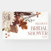 Brawn Burgundy Fall Liebe Blumenkohl Brautparty Banner (Horizontal)