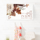 Brawn Burgundy Fall Liebe Blumenkohl Brautparty Banner (Insitu)