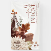 Brawn Burgundy Fall Liebe Blumenkohl Brautparty Banner (Vertikal)