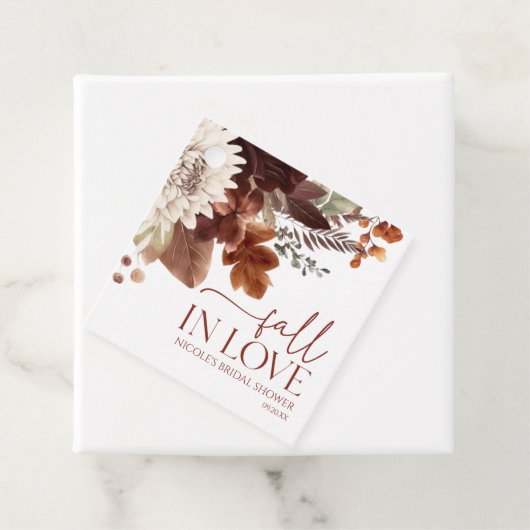 Brawn Burgundy Fall Liebe Blumenkohl Brautparty Geschenkanhänger (Beispiel)