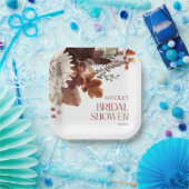 Brawn Burgundy Fall Liebe Blumenkohl Brautparty Pappteller (Party)