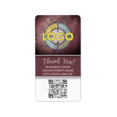 Brawn Burgundy Marble Label Bold Strip QR Code Adressaufkleber (Vorne)