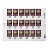 Brawn Burgundy Marble Label Bold Strip QR Code Adressaufkleber (Vorne)