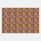 Brawn Burgundy und Yellow Circle Mandala Geschenkpapier Set (Vorderseite)