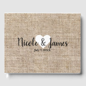 Brawn Burlap Minimal Rustic Country Wedding Gästebuch (Vorderseite)