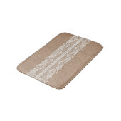Brawn Burlap Off-White Lace Textur Badematte (Schrägansicht)