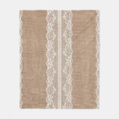 Brawn Burlap Off-White Lace Textur Fleecedecke (Vorderseite)