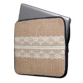 Brawn Burlap Off-White Lace Textur Laptopschutzhülle (Vorderseite Links)