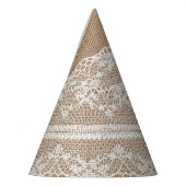 Brawn Burlap Off-White Lace Textur Partyhütchen (Links)