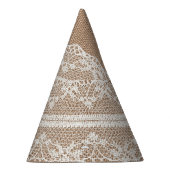 Brawn Burlap Off-White Lace Textur Partyhütchen (Rechts)