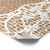 Brawn Burlap Off-White Lace Textur Poster (Ecke)