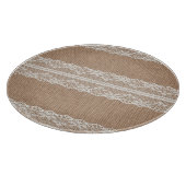 Brawn Burlap Off-White Lace Textur Schneidebrett (Ecke)