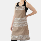 Brawn Burlap Off-White Lace Textur Schürze (InSitu)