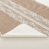 Brawn Burlap Off-White Lace Textur Sherpadecke (3/4)