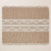 Brawn Burlap Off-White Lace Textur Sherpadecke (Vorderseite (Horizontal))
