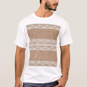 Brawn Burlap Off-White Lace Textur T-Shirt