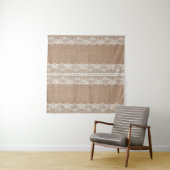 Brawn Burlap Off-White Lace Textur Wandteppich (Beispiel)