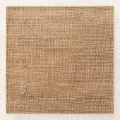 Brawn Burlap Tuch Sack Textur Glasuntersetzer (Vorderseite)