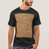Brawn Burlap Tuch Sack Textur T-Shirt (Vorderseite)